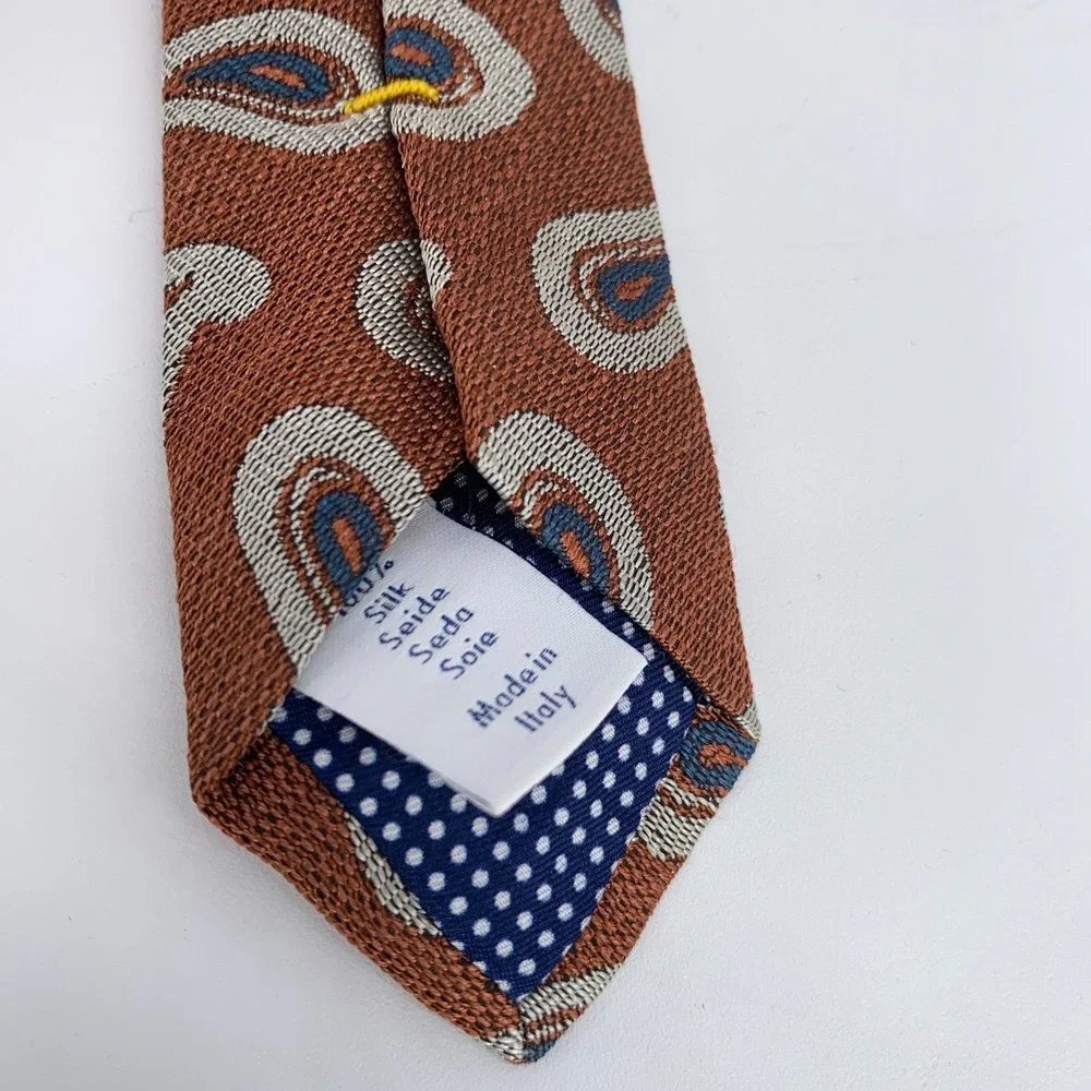 Eton Tie Mens One Size Multi Paisley Silk Classic Luxury Necktie‎ Italy Made NWT